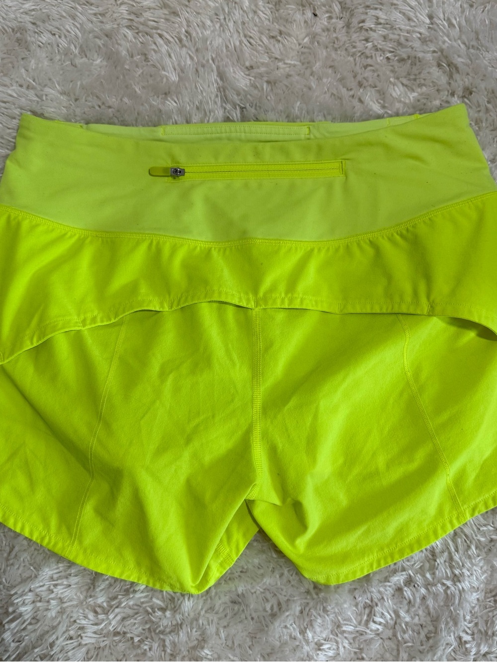lululemon athletica Neon Yellow High-Waist Running Shorts with Zip Pocket